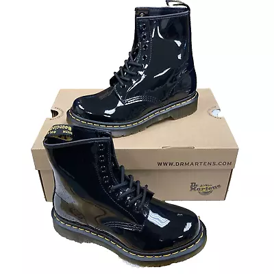 Women's Shoes | Dr. Martens 1460 | 8 Eye Boots | Black Patent Lamper | Size 6 • £43.42