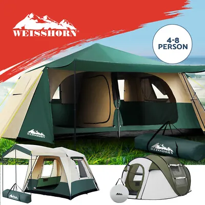 $108.29 • Buy Weisshorn Instant Up Camping Tent Pop Up Tents Family Hiking Dome 4-8 Persons