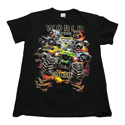 Monster Jam World Tour 2020 Black Trucking Mudding Grave Digger Truck Shirt M • $18