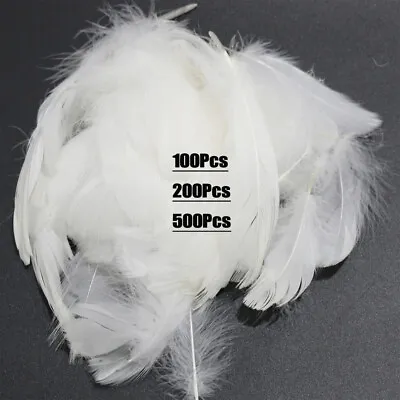 500pcs White Small Fluffy Swan Feathers 4-8cm For DIY Wedding Jewelry Party Arts • £3.31