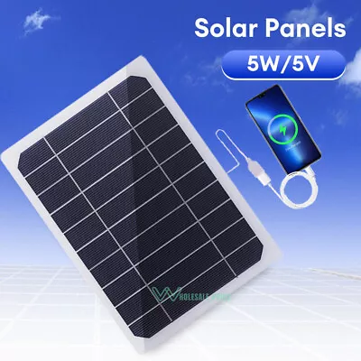 USB Solar Panel Charger Power Bank 5W 5V Outdoor Solar Charger For Cell Phone • $14.99