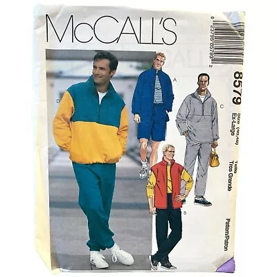 McCalls Sewing Pattern 8579 Jacket Vest Top Shirt Pants Shorts Mens Size 46-48 • $10.99