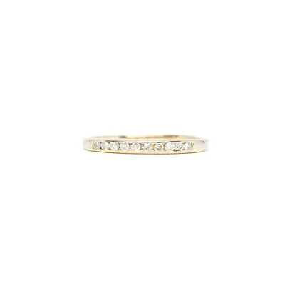 9ct Yellow Gold Diamond Channel Band Ring Size L 1/2 #61579 • $123