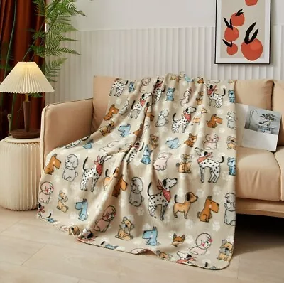 New Super Soft Cozy Fleece Throw Blanket 50  X 60  City Dogs Print  • $19.89