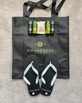 Champneys Spa Flip Flops (size S) Tote Bag & Toiletries Gift Set - New • £6.50