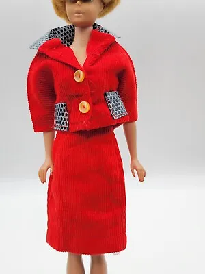 Vintage Barbie Babs Clone WENDY ELITE Doll Clothes RED Corduroy SUIT • $30