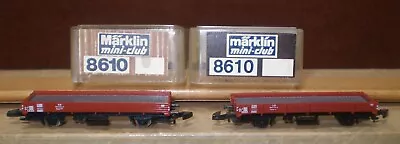 VT) TWO Marklin Z Scale Gauge Mini-Club 8610 DB Low-Side Board Gondola Cars • $29.85