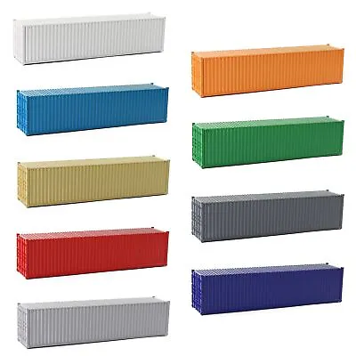 9pcs Different Colored HO Scale 40ft 1:87 Blank Shipping Container Cargo Box • $35.19