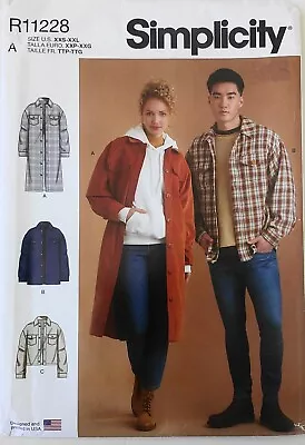 Simplicity 9388 Mens Misses Shirt Jackets Sewing Pattern XXS-XXL • $4.99