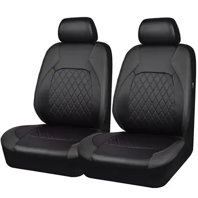 2 Front Seat Covers Protectors PU Leather Waterproof Universal For Car Truck Van • £33.47