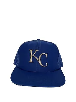 Vintage 80’s Kansas City Royals Blue SnapBack Trucker Hat MLB AJD Size Regular • $19.99