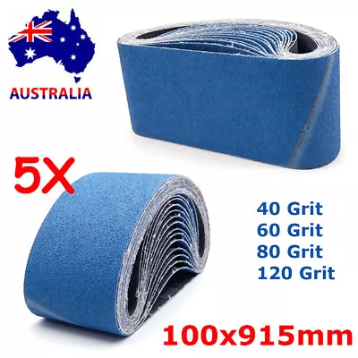 5pcs 915 914 X 100mm Blue Zirconia Linishing Sanding Belts # 40 60 80 120 Grit • $24.20