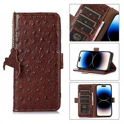 Genuine Leather Flip RFID Wallet Card Stand For Moto E22/E22i/E32/E32S/G52j Case • $18.79