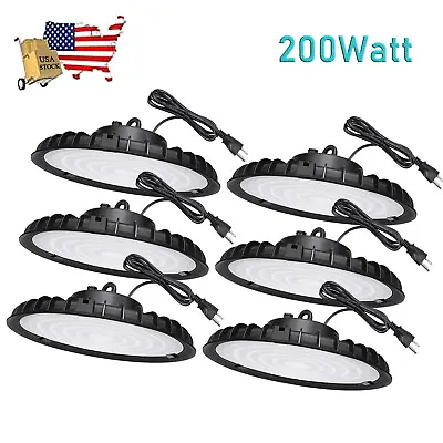 6 Pack 200W UFO Led High Bay Light Industrial Commercial Warehouse Factory Light • $149.99