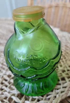 Vintage Wheaton N.J Glass Small  3.5  GREEN  CATARRAH CURE  Fish Bottle Shaker • $29.99