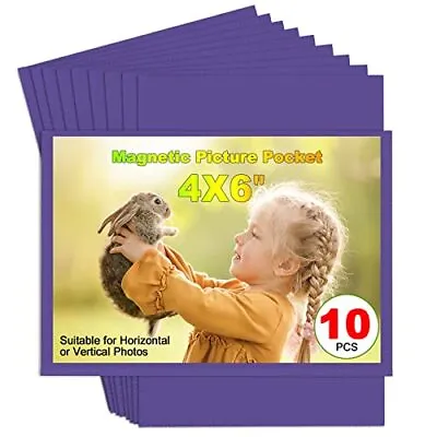 10 Pack 4x6 Inch Magnetic Picture Frame For Refrigerator Photo Magnet Sleeves • $12.70