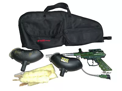 Spyder Victor Semi Auto Paintball Gun Green With 2x Hopper And Carry Case • $39.99