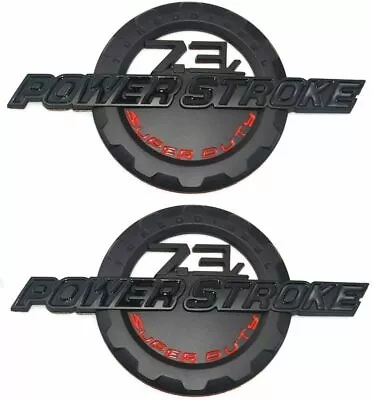 2x 7.3L Power Stroke Super Duty Side Fender Emblem Badge For F250 F350 Red/Black • $27.83