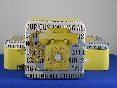 Fossil Brand Empty Jewelry Box Metal Tin Box Rotary Phone ALL CURIOUS CALLING X3 • $19.99