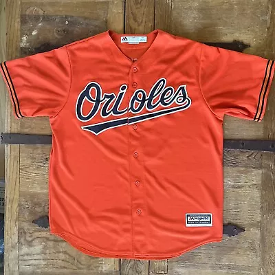 Majestic Baltimore Orioles Manny Machado Cool Base MLB Orange Sewn Jersey Large • $69