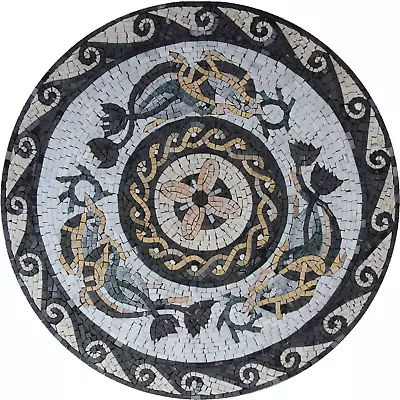 Mosaic Marble Greek Patterns Flowers Art Medallion Home Pool Design Floor • $244