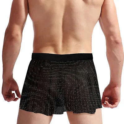 US Mens Skirts Stage Show Skirt Elastic Waistband Miniskirt Lightweight Clubwear • $9.09