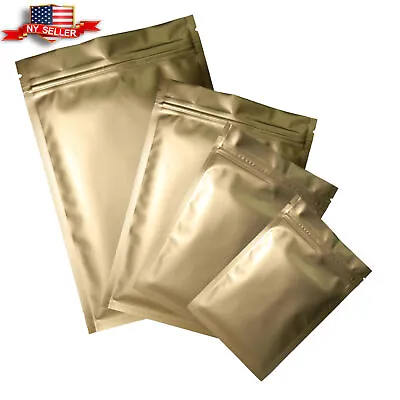 Different Sizes For 100 Flat Double-Sided Matte Gold Mylar QuickQlick™ Bags • $11.99
