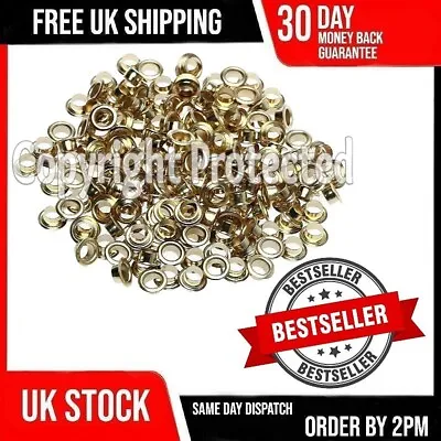 Pack Of 400 Spare Eyelets And Washers Craft Brass Gold Metal Plier Tool Grommets • £4.29