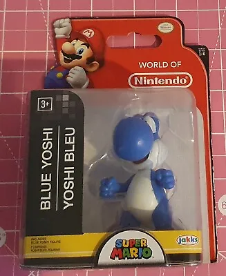 World Of Nintendo Blue Yoshi Figure Jakks 2.5 Inch Sealed • £29.99