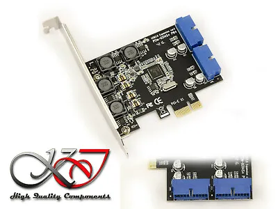 £22.18 • Buy Pcie USB 3.0 USB3 - 2 Ports Internal 19 Dots Chipset Nec - High+Low Profile