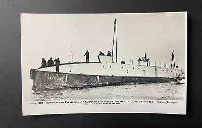1931 Real Photo - North Polar Expeditionary Submarine  Nautilus  - Plymouth • $45