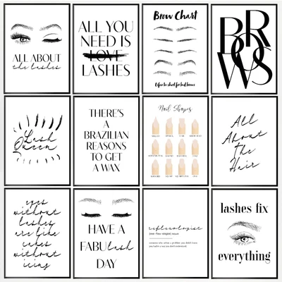 £8.50 • Buy Salon Beauty Female Hairdresser Nails Brows Lashes Wall Art A4 A3 Print Poster