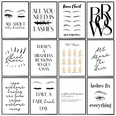 Salon Beauty Female Hairdresser Nails Brows Lashes Wall Art A4 A3 Print Poster • £4.50