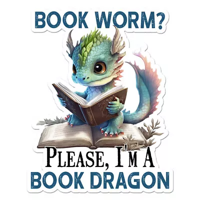 Bookworm Book Dragon Vinyl Decal Sticker - Ebn9361 • $5.07