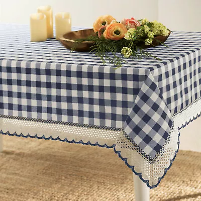 Country Farmhouse Plaid Spill Proof Fabric Tablecloths - Assorted Colors & Sizes • $29.99