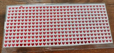 Red - 1 X Sheet Peel Off Holographic Love Heart Stickers - Very Small  • £2.40