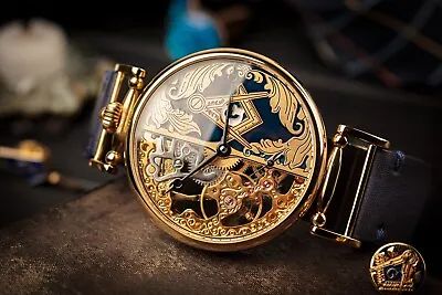 MASONIC WATCH Skeleton Watch Marriage Watch Handmade Watch Freemason Watch • £315.93