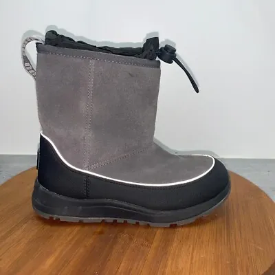 UGG Kirby Waterproof Boots Winter Little Kids Size 1 (1103506K) Charcoal Comfort • $33.24