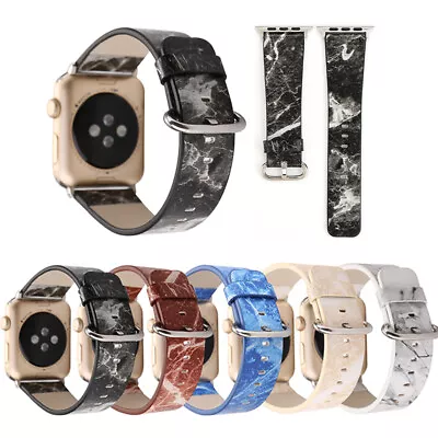 $1.99 • Buy 42/44mm Genuine Leather Apple Watch Band For IWatch Series SE 6 5 4 3 2 1 Strap 