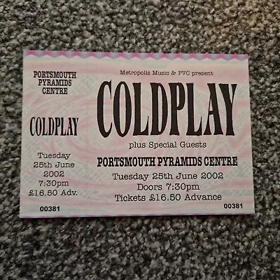 COLDPLAY- Rare Unused Ticket 2002 • £17.99