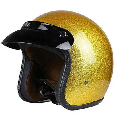 Motorcycle Helmet 3/4 Open Face Retro Casco Moto Motorbike Helmets Dot Approved • $58.42