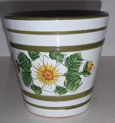 Italian Majolica Dipped Terra-cotta Hand Painted Planter/Flower Pot • $34.99