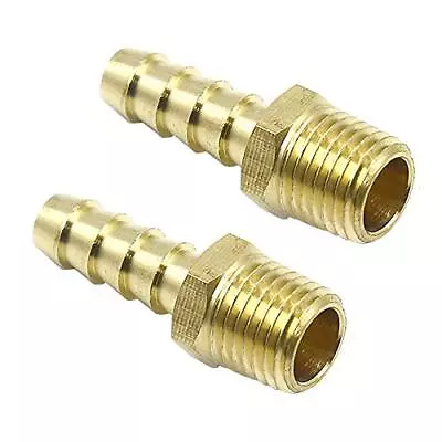 2pcs 5/16 Hose Barb To 1/4 Npt Male Brass Quick Coupler Air M Type Fittings Co • $8.45