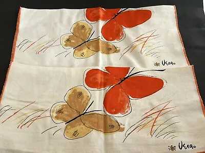 Vintage MCM Vera Neumann Signed Butterfly Cloth Napkins Ladybug Set Of 2 • $14.99