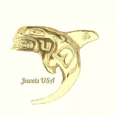 Gold Whale Pendant Haida Orca Pendant Native Haida Gwaii Jewelry Killer Whale • $317