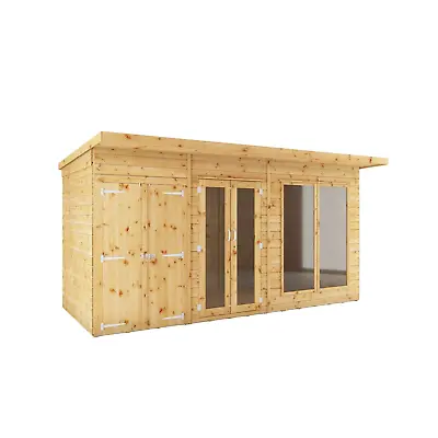 Waltons Summerhouse Room With Side Shed Shiplap Wooden Pent Garden Room 14 X 6 • £1312.49