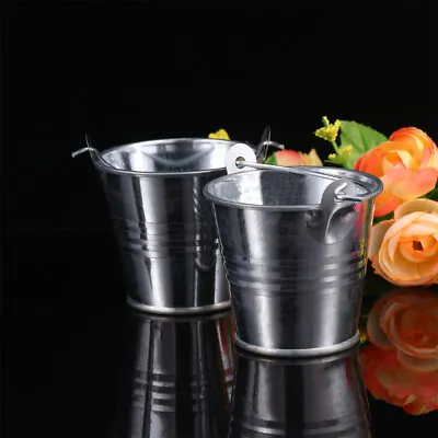 Flower Planter Bucke Galvanized Vase Metal Mini Buckets Flower Pot Small Metal • $12.44