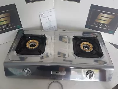 Portable Double Cooktop 2 Burner Gas Stove Indoor Cooker Caravan LPG WOK NSD-2 • £80