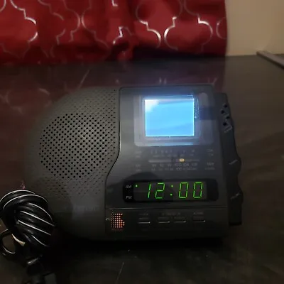 Vintage Sony Watchman FD-C290 TV Digital Alarm Clock Radio AM/FM Television B&W • $44.88