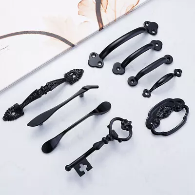 Black Cabinet Handles Vintage Drawer Cupboard Wardrobe Handles Pulls Door Knobs • $4.72